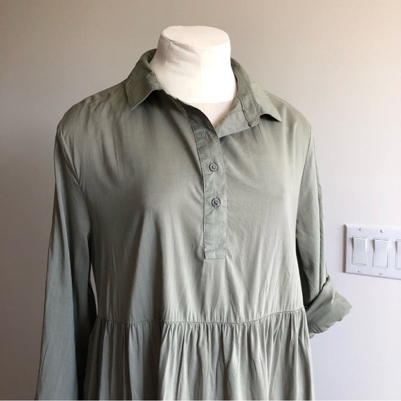 George Sage Green Tiered Dress - Picture 2 of 11